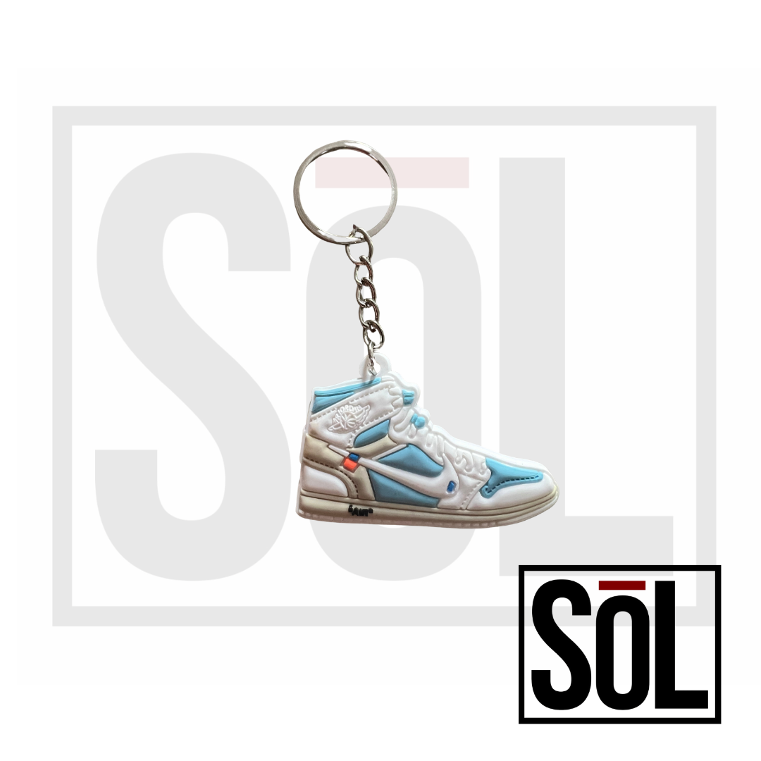 AJ1 Off White University Blue Keychain